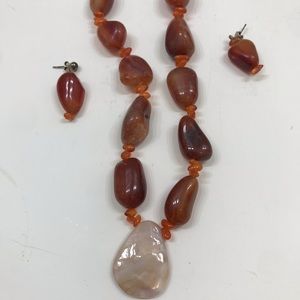 Handmade necklace and earrings set